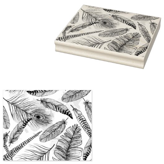 Peacock Feather Rubberstempel (Gestempeld)