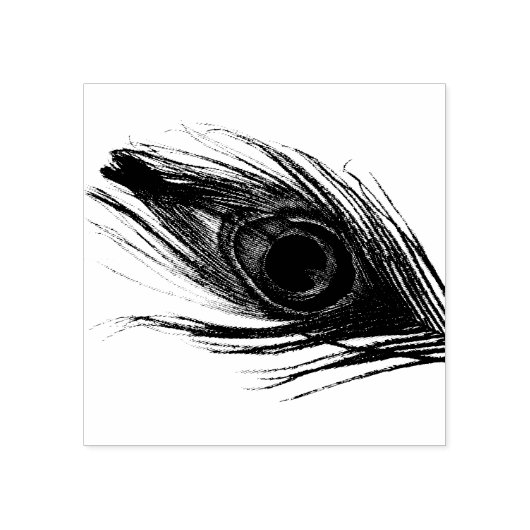 Peacock Feather Rubberstempel (Afrduk)
