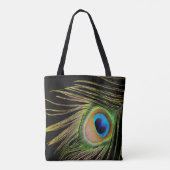 Peacock Feather Sac fourre-tout noir (Dos)