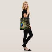 Peacock Feather Sac fourre-tout noir (Sur le modèle)