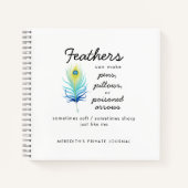 Peacock Feather Sassy Motivational Quote Journal (Devant)