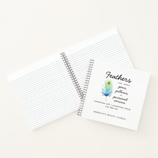 Peacock Feather Sassy Motivational Quote Journal (Intérieur)