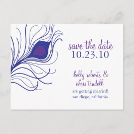 Peacock Feather Save the Date briefkaart