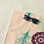 Peacock Feather Serenity: Mandala Beach Towel Strandlaken (In situ)