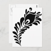 Peacock Feather Silhouette Briefkaart (Voorkant / Achterkant)