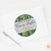 Peacock Feather Snoep Buffet Sticker (Envelop)