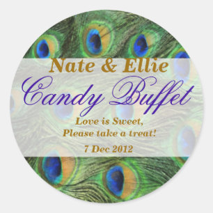 Peacock Feather Snoep Buffet Sticker