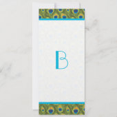 Peacock Feather Swirls Weddenschap Kaart (Voorkant)