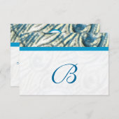 Peacock Feather Swirls Wedding RSVP (Devant / Derrière)