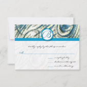 Peacock Feather Swirls Wedding RSVP (Dos)
