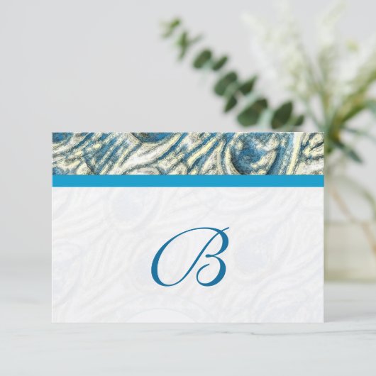 Peacock Feather Swirls Wedding RSVP (Debout devant)