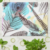 Peacock Feather Theedoek (Gevouwen)