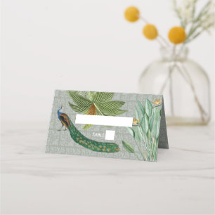 Peacock Feather Tropical Greenery Wedding