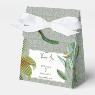 Peacock Feather Tropical Greenery Wedding Bedankdoosjes