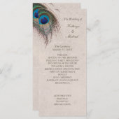 Peacock Feather Trouwprogramma Programma (Voorkant / Achterkant)