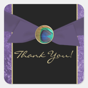 Peacock Feather Wedather Favoriser Merci Stickers