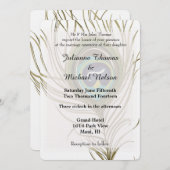 Peacock Feather Wedding Kaart (Voorkant / Achterkant)