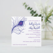 Peacock Feather Wedding Kaart (Staand voorkant)