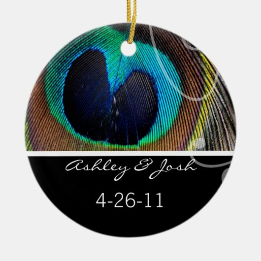 Peacock Feather Wedding Ornament (Voorkant)