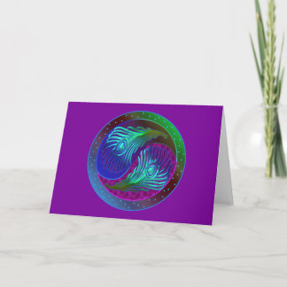Peacock Feather Yin Yang 5 Kaart