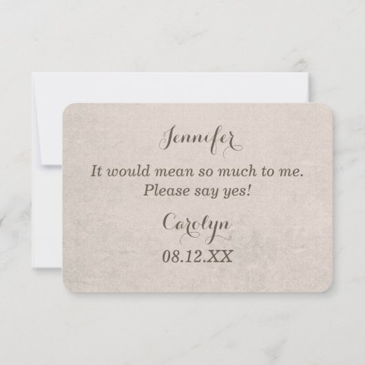 Peacock Feather zal je mijn Bridesmaid zijn Kaart (Achterkant)