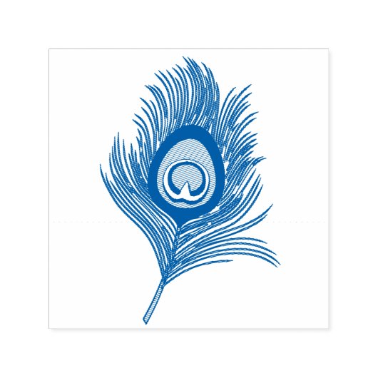 Peacock Feather Zelfinktende Stempel (Design)