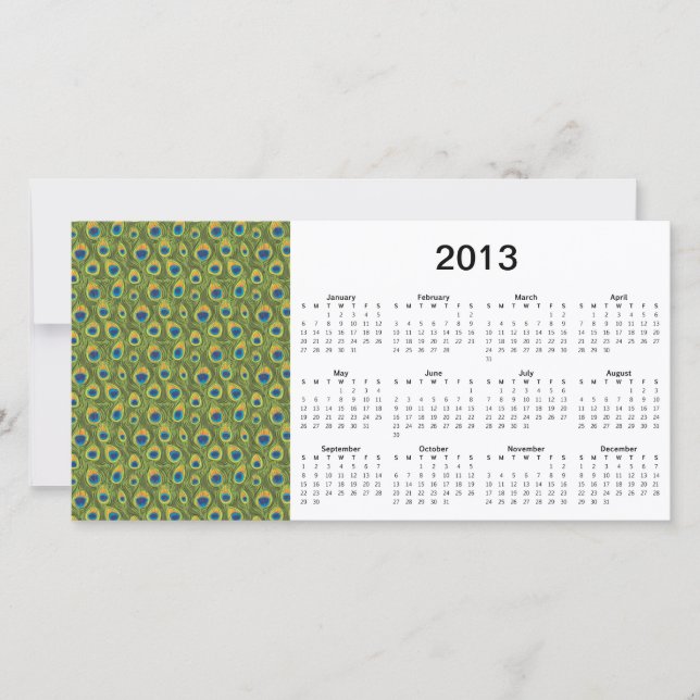 Peacock Feathers 2013 Calendar Carte photo (Devant)