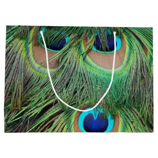 Peacock Feathers 3 Large Cadeauzakje (Achterkant)
