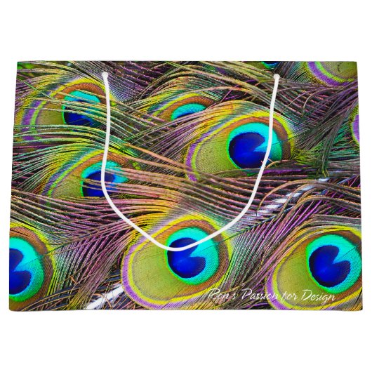Peacock Feathers 5 Large Cadeauzakje (Voorkant)