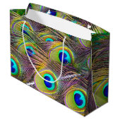 Peacock Feathers 5 Large Cadeauzakje (Achterkant Gekanteld)