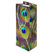 Peacock Feathers 5 Wijn Cadeautas (Achterkant Gekanteld)