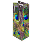 Peacock Feathers 5 Wijn Cadeautas (Voorkant Gekanteld)