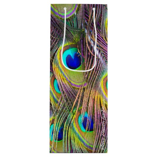 Peacock Feathers 5 Wijn Cadeautas (Voorkant)
