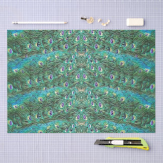 Peacock feathers, abstract - pattern in acrylic tissuepapier