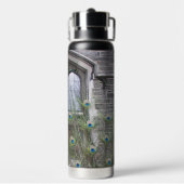 Peacock Feathers and Gothic Windows Waterfles (Achterkant)