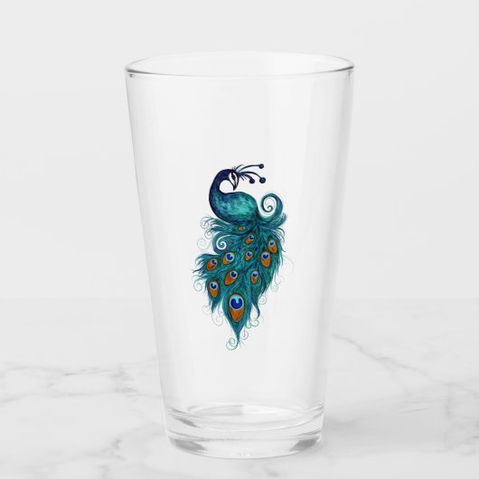 Peacock Feathers Art Glas (Voorkant)