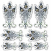 Peacock Feathers  Art Nouveau Design Sticker (Voorkant)