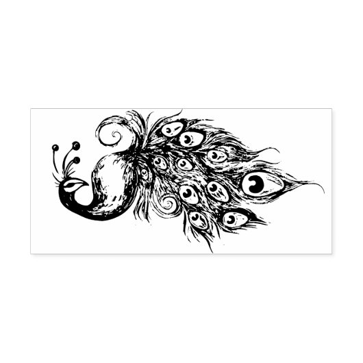 Peacock Feathers Art Rubberstempel (Afrduk)