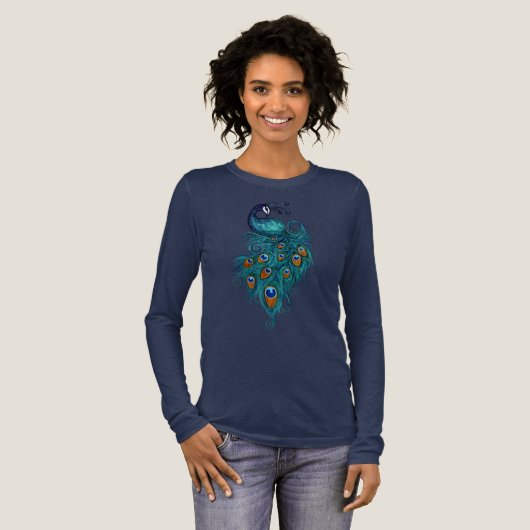 Peacock Feathers Art Tri-Blend Shirt (Voorkant)