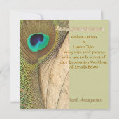 PEACOCK FEATHERS Beach Wedding Invitation (Dos)