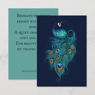 Peacock Feathers Blauwgroen Peacocks Bedankkaart