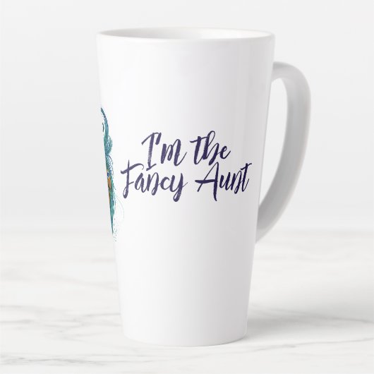 Peacock Feathers Blauwgroen Peacocks Latte Mok (Rechterhoek)