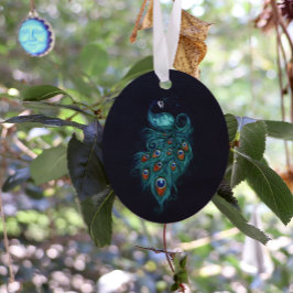 Peacock Feathers Blauwgroen Peacocks Metalen Ornament