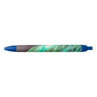 Peacock Feathers Blue Green Paars Zwarte Inkt Pen