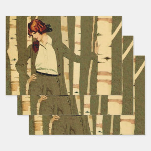 Peacock Feathers Book Illustratie door C. Coles Ph Inpakpapier Vel