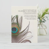 Peacock Feathers Bridal Shower Invitations Kaart (Staand voorkant)