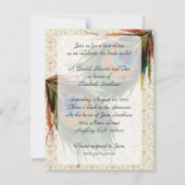 Peacock Feathers Bridal Tea Kaart (Achterkant)