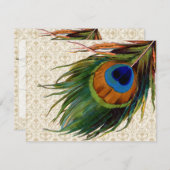 Peacock Feathers Bridal Tea Kaart (Voorkant / Achterkant)