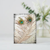 Peacock Feathers Briefkaart (Staand voorkant)