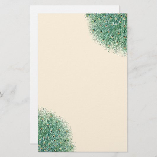  Peacock Feathers Briefpapier (Voorkant / Achterkant)